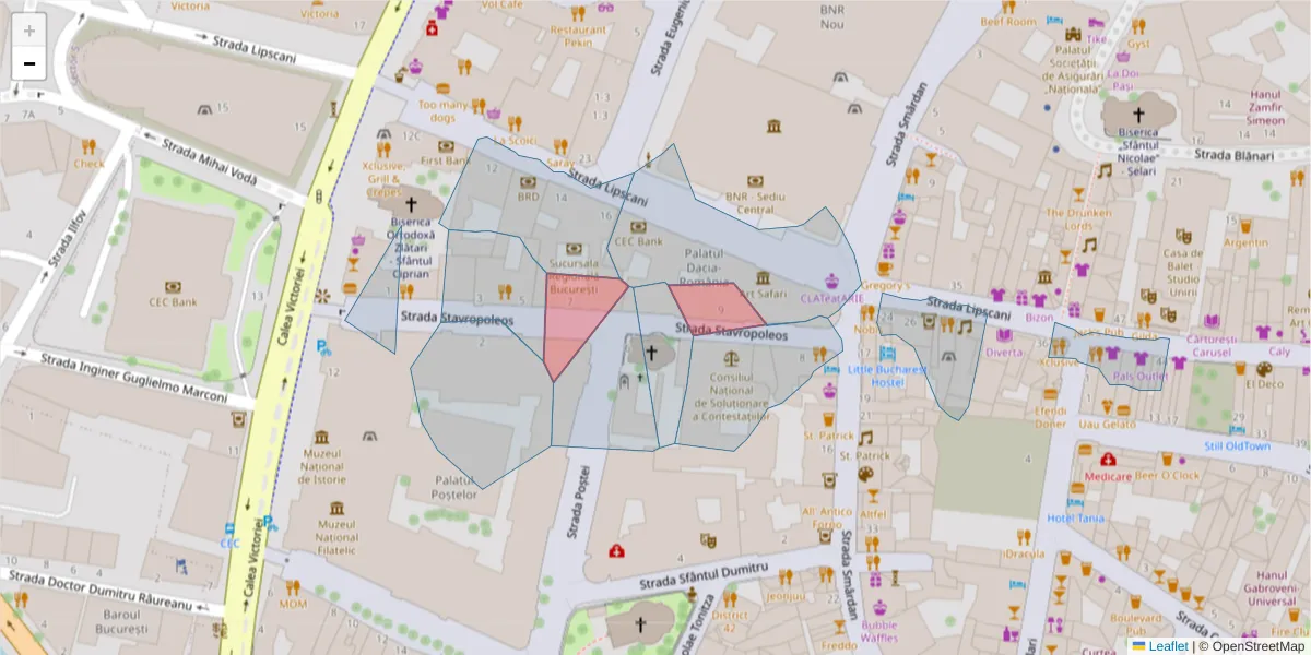 Hartă a codului poștal  și a codurilor poștale învecinate