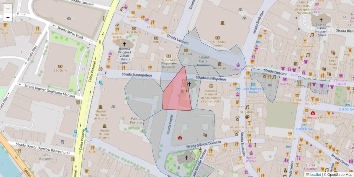 Hartă a codului poștal  și a codurilor poștale învecinate