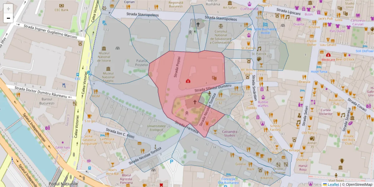 Hartă a codului poștal  și a codurilor poștale învecinate