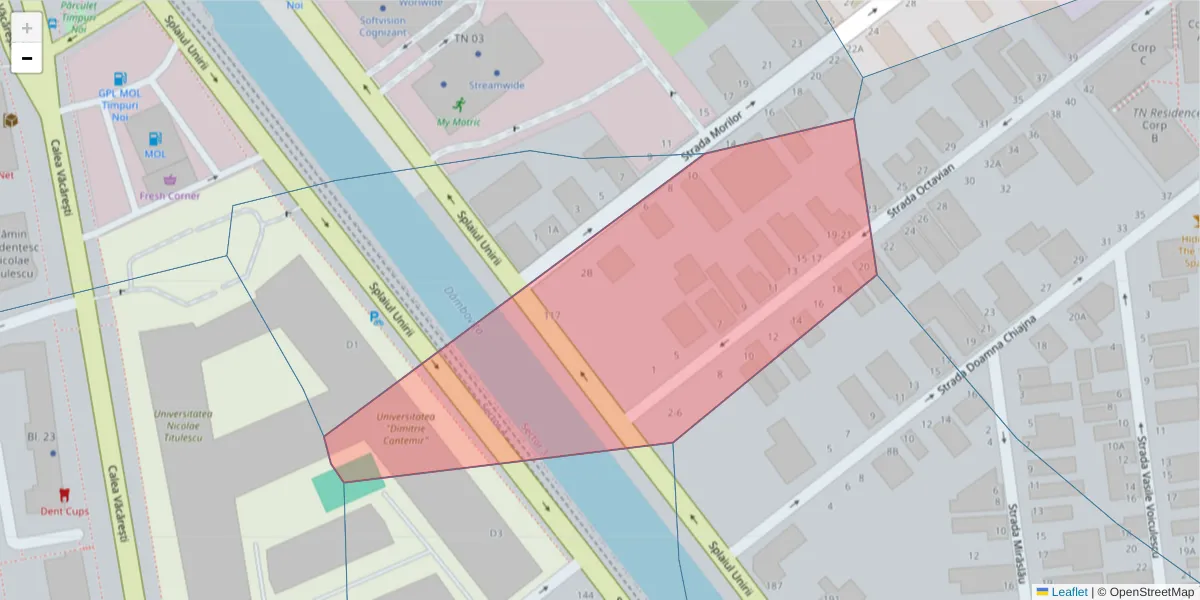 Hartă a codului poștal  și a codurilor poștale învecinate
