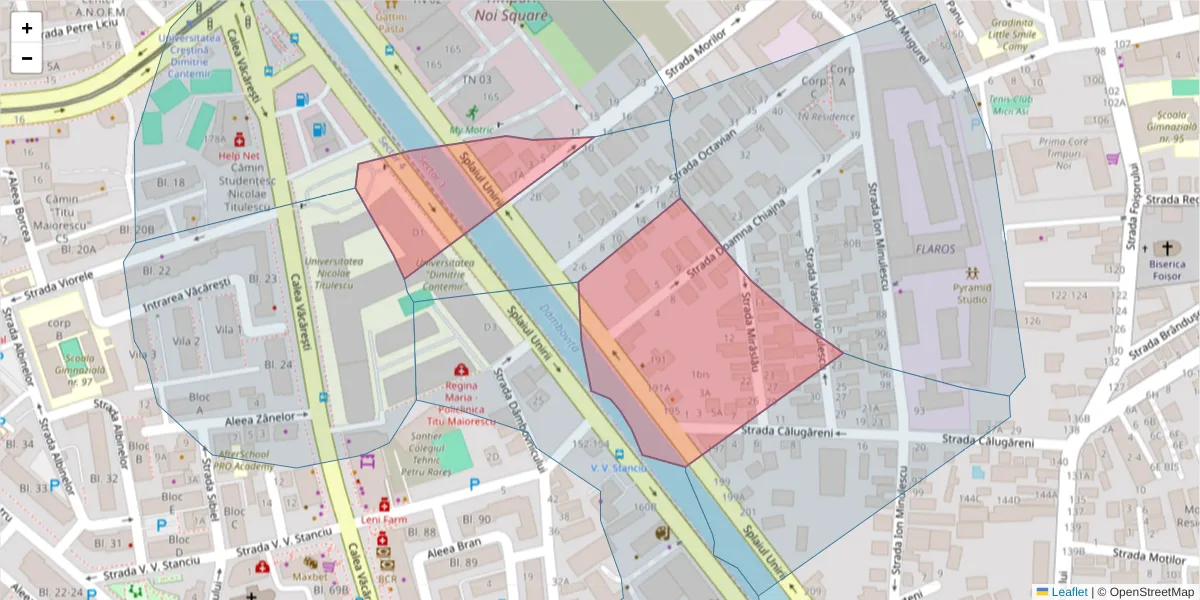 Hartă a codului poștal  și a codurilor poștale învecinate