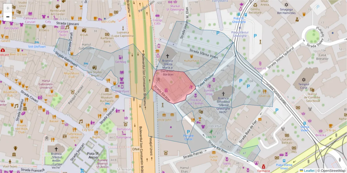 Hartă a codului poștal  și a codurilor poștale învecinate