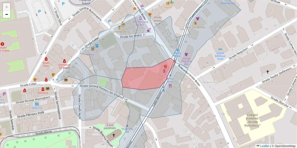 Hartă a codului poștal  și a codurilor poștale învecinate