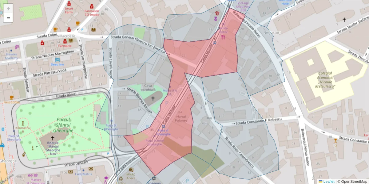 Hartă a codului poștal  și a codurilor poștale învecinate