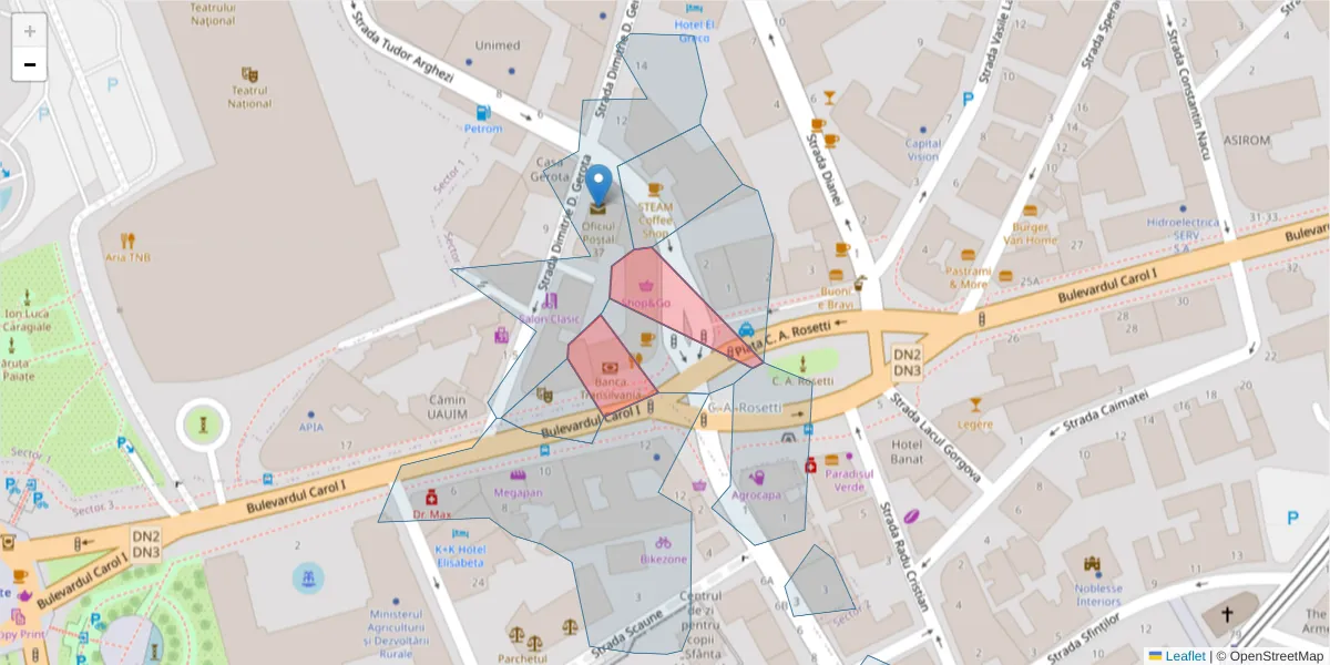 Hartă a codului poștal  și a codurilor poștale învecinate