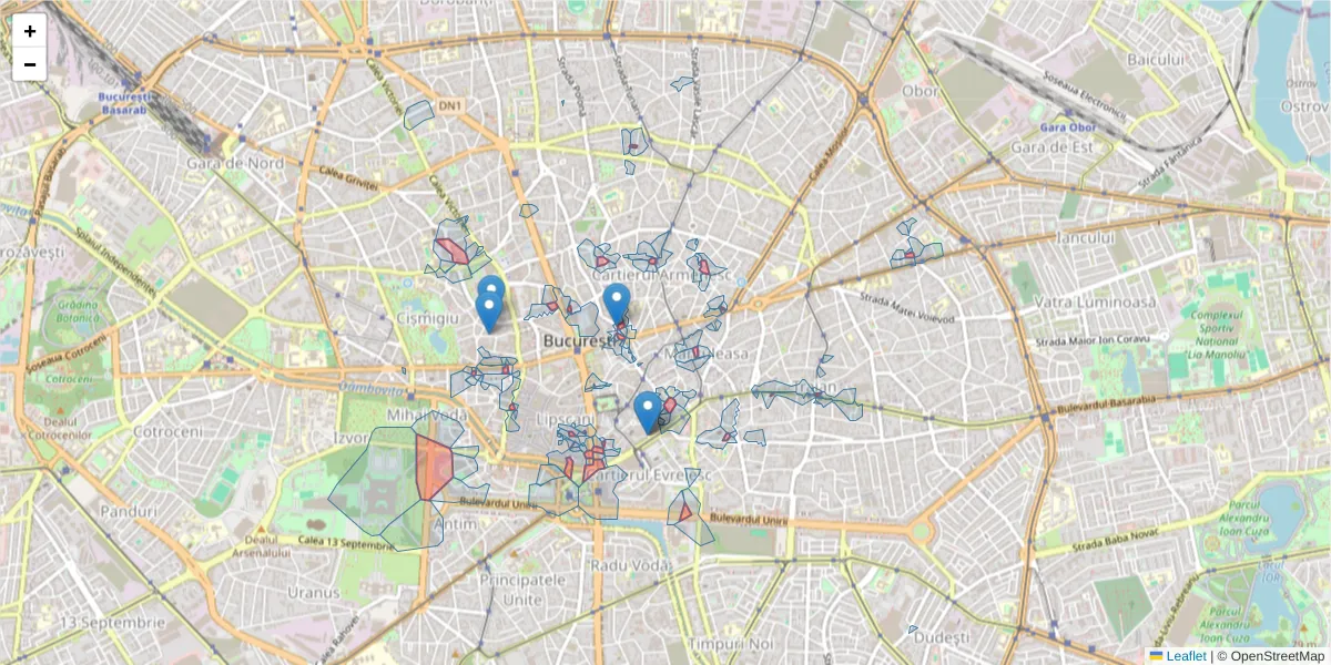 Hartă a codului poștal  și a codurilor poștale învecinate