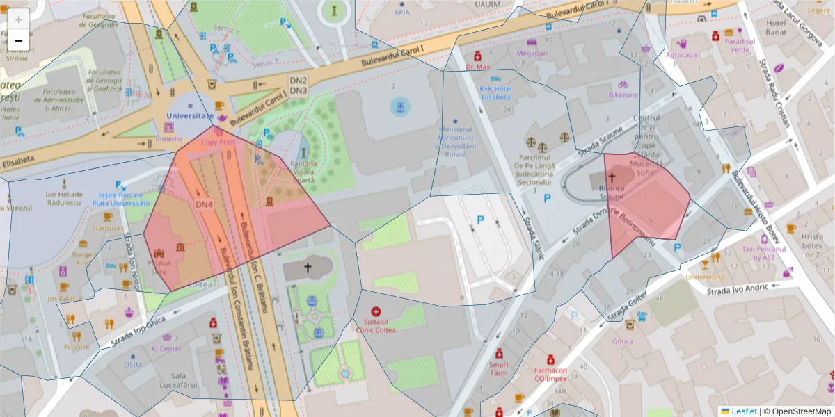 Hartă a codului poștal  și a codurilor poștale învecinate