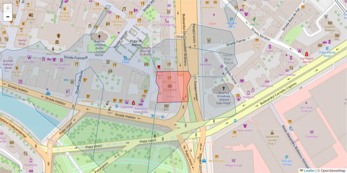 Hartă a codului poștal  și a codurilor poștale învecinate