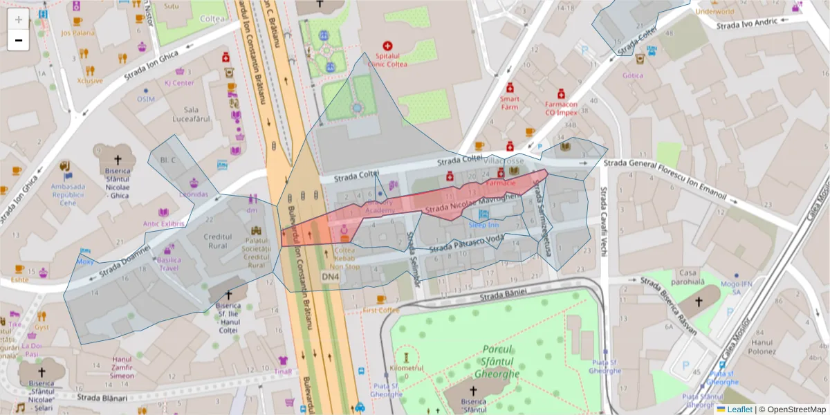 Hartă a codului poștal  și a codurilor poștale învecinate
