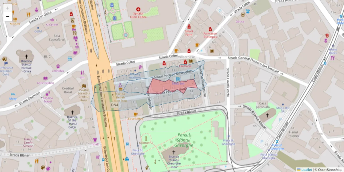 Hartă a codului poștal  și a codurilor poștale învecinate