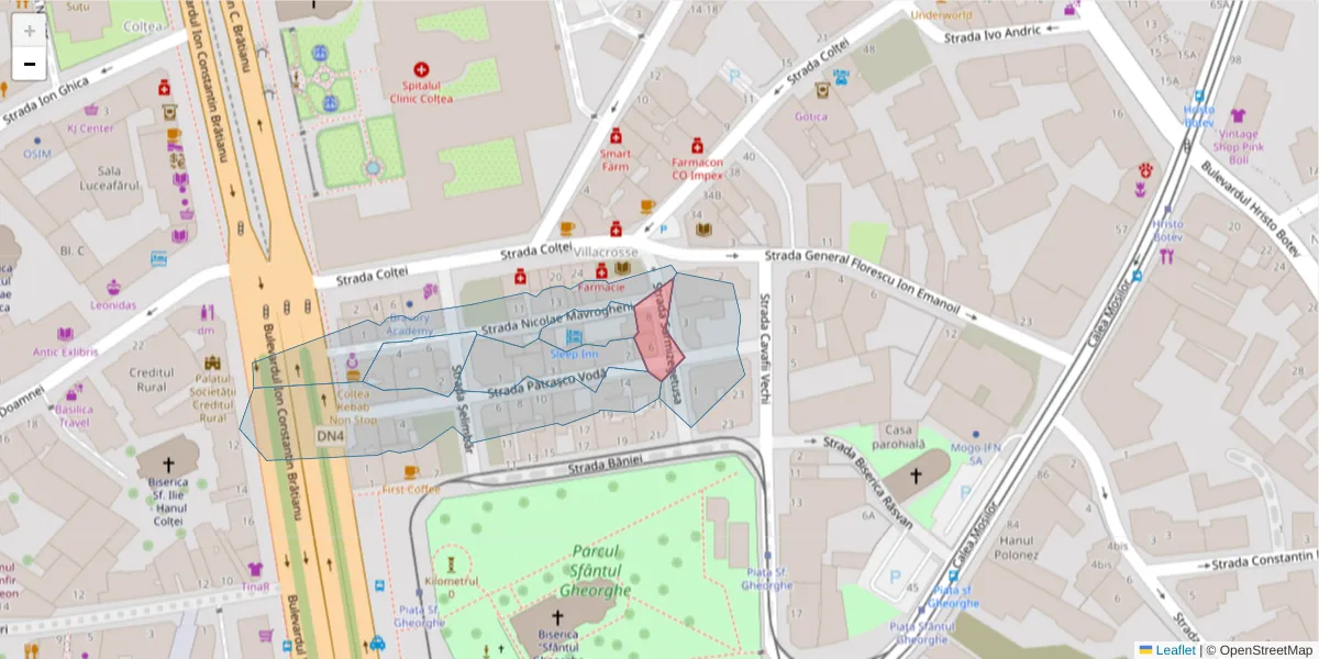 Hartă a codului poștal  și a codurilor poștale învecinate