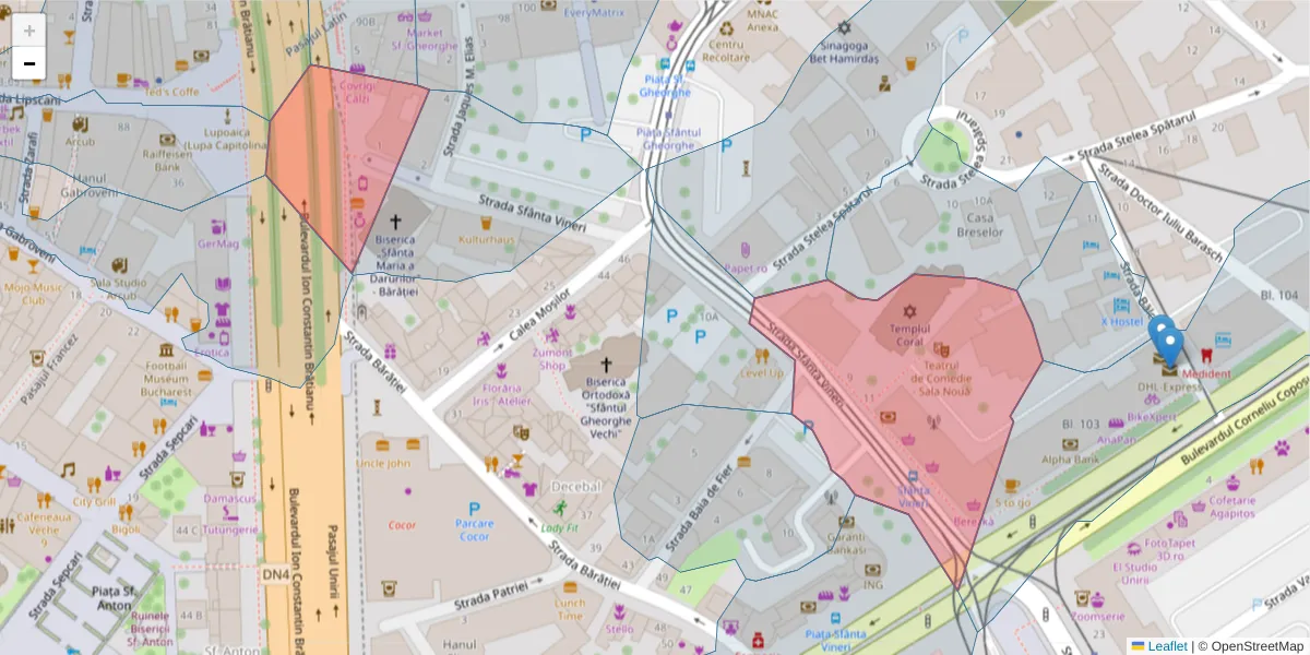 Hartă a codului poștal  și a codurilor poștale învecinate
