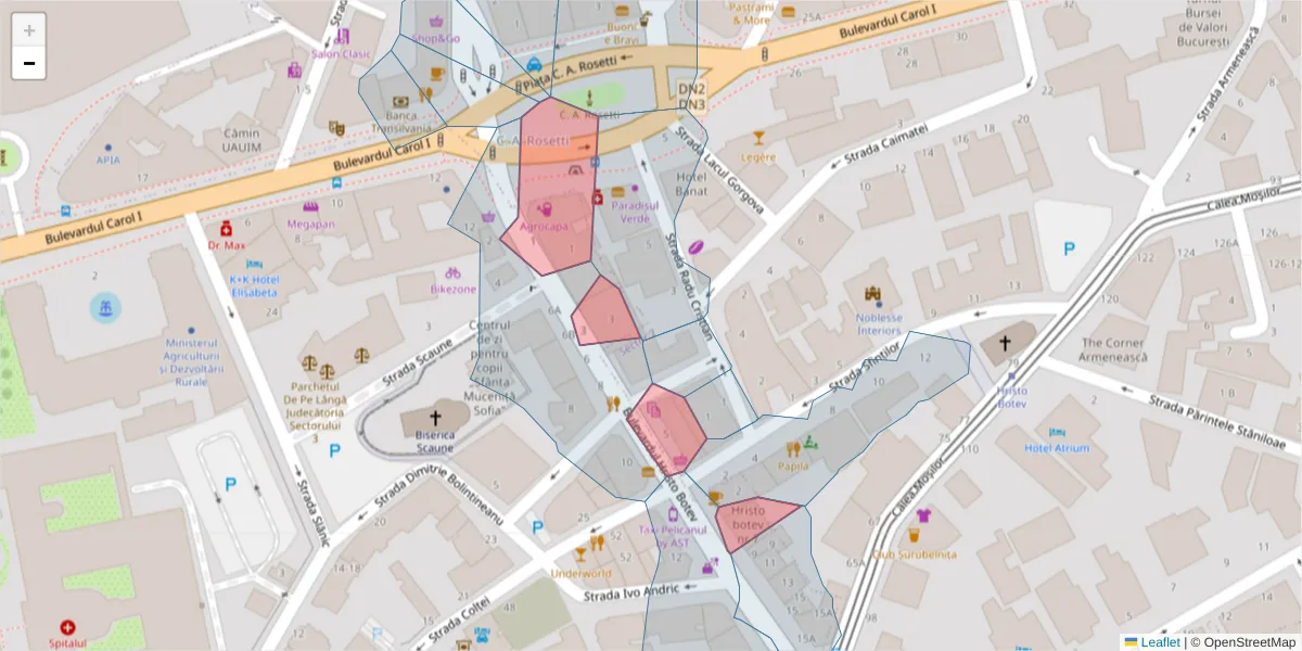 Hartă a codului poștal  și a codurilor poștale învecinate