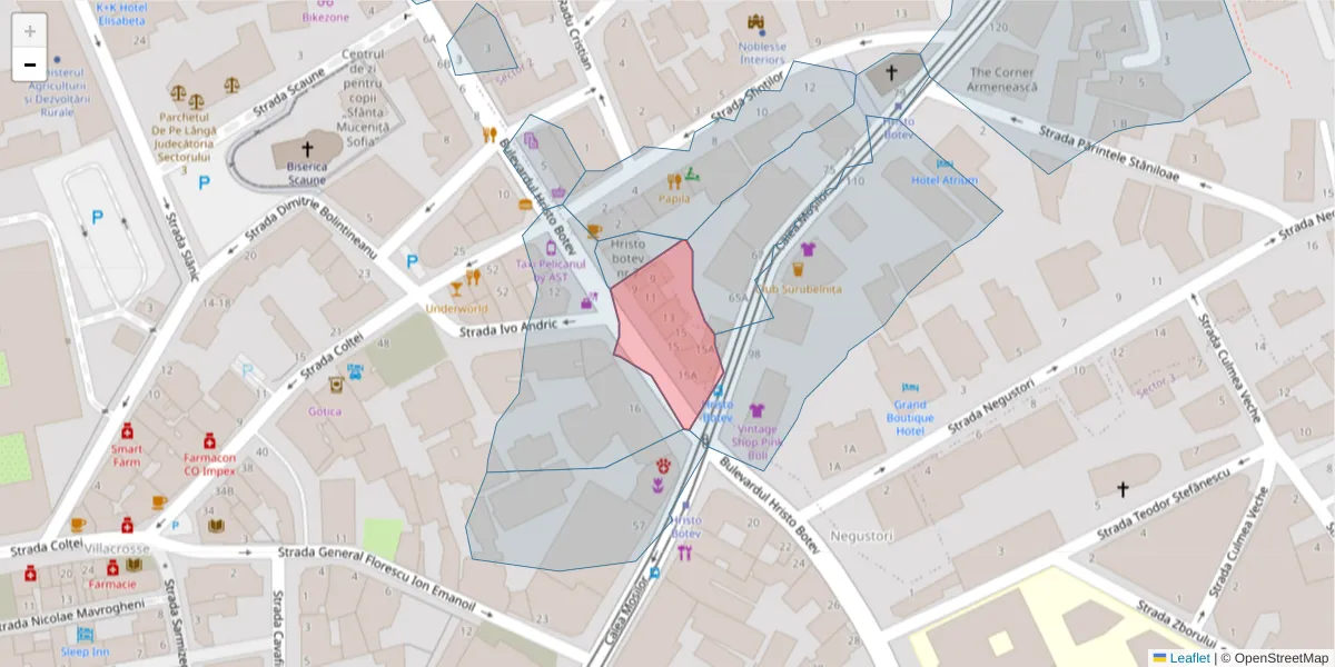 Hartă a codului poștal  și a codurilor poștale învecinate