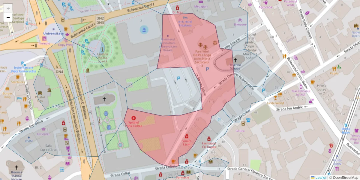 Hartă a codului poștal  și a codurilor poștale învecinate