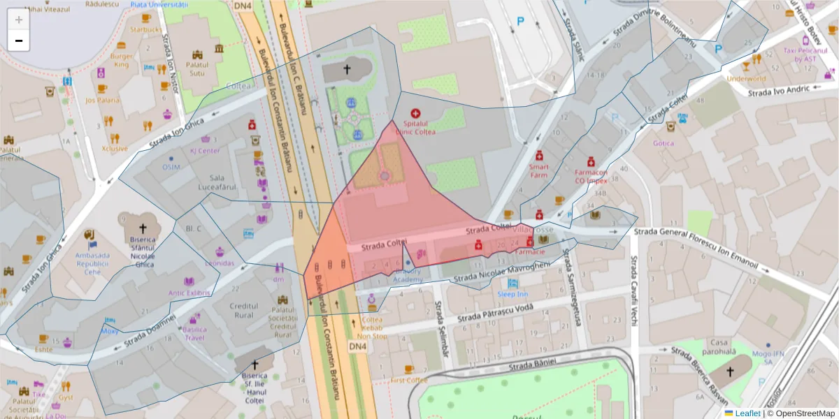 Hartă a codului poștal  și a codurilor poștale învecinate