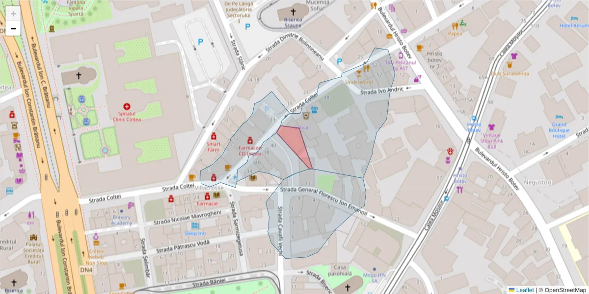 Hartă a codului poștal  și a codurilor poștale învecinate