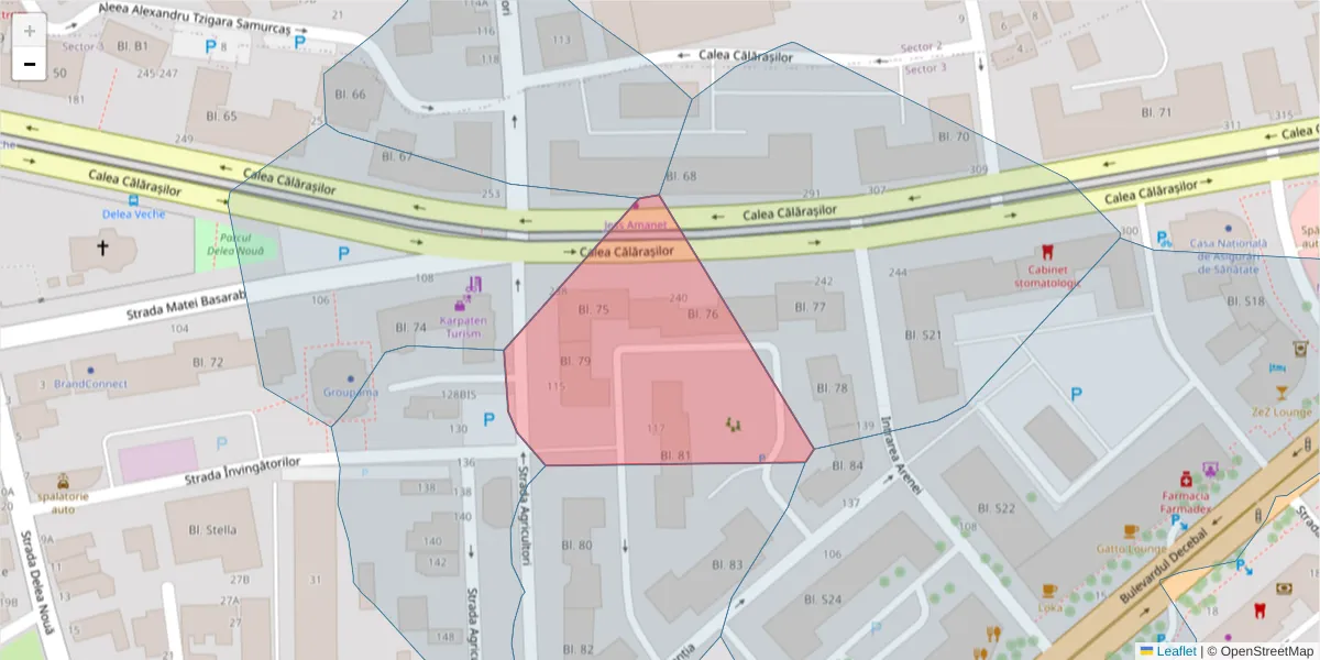 Hartă a codului poștal  și a codurilor poștale învecinate