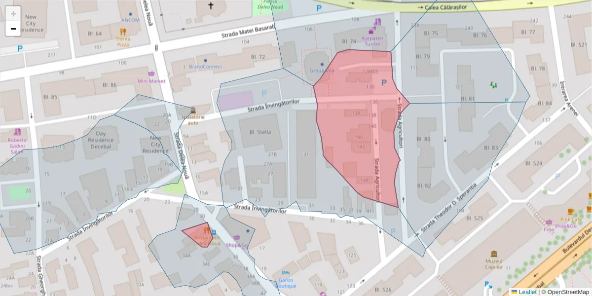 Hartă a codului poștal  și a codurilor poștale învecinate