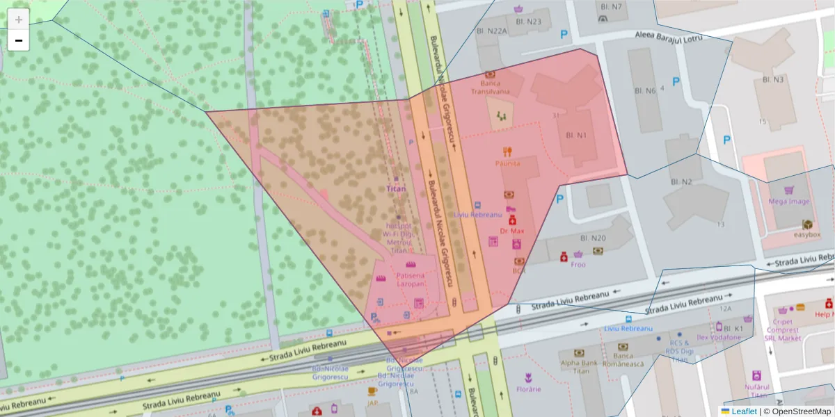 Hartă a codului poștal  și a codurilor poștale învecinate