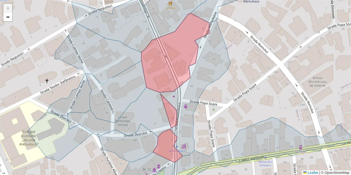 Hartă a codului poștal  și a codurilor poștale învecinate