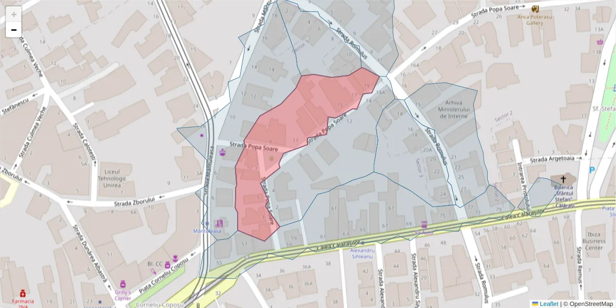 Hartă a codului poștal  și a codurilor poștale învecinate