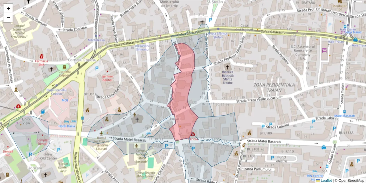 Hartă a codului poștal  și a codurilor poștale învecinate