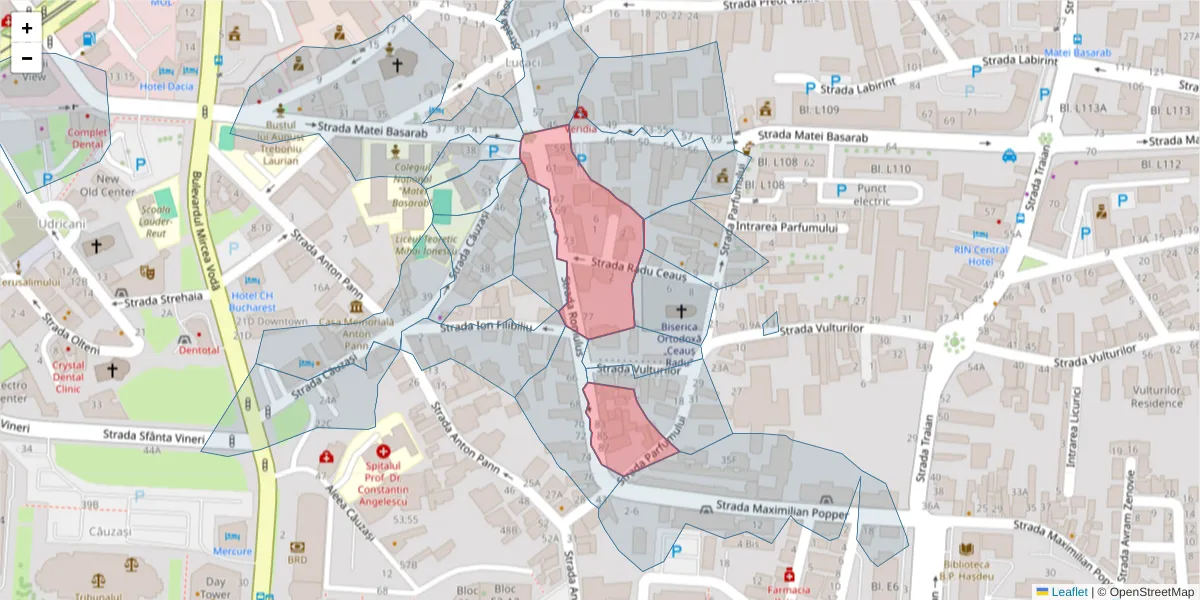 Hartă a codului poștal  și a codurilor poștale învecinate