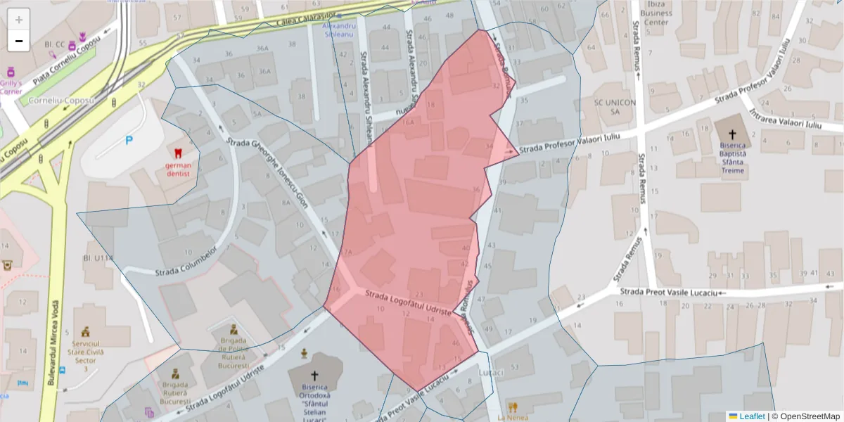 Hartă a codului poștal  și a codurilor poștale învecinate