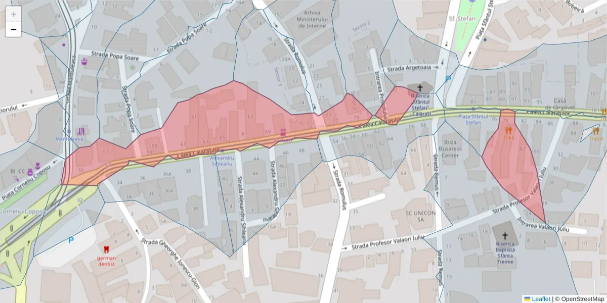 Hartă a codului poștal  și a codurilor poștale învecinate