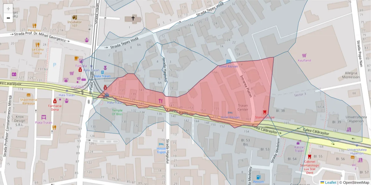 Hartă a codului poștal  și a codurilor poștale învecinate