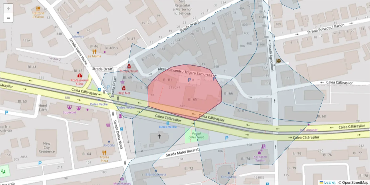 Hartă a codului poștal  și a codurilor poștale învecinate