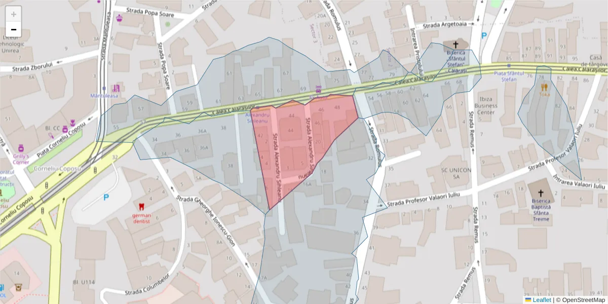 Hartă a codului poștal  și a codurilor poștale învecinate