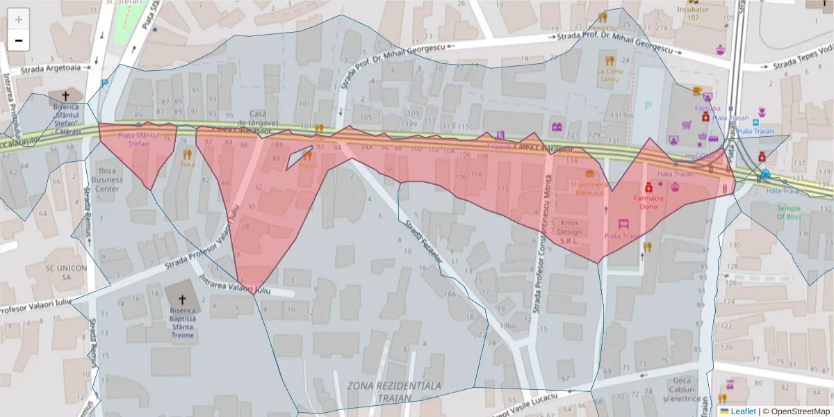 Hartă a codului poștal  și a codurilor poștale învecinate