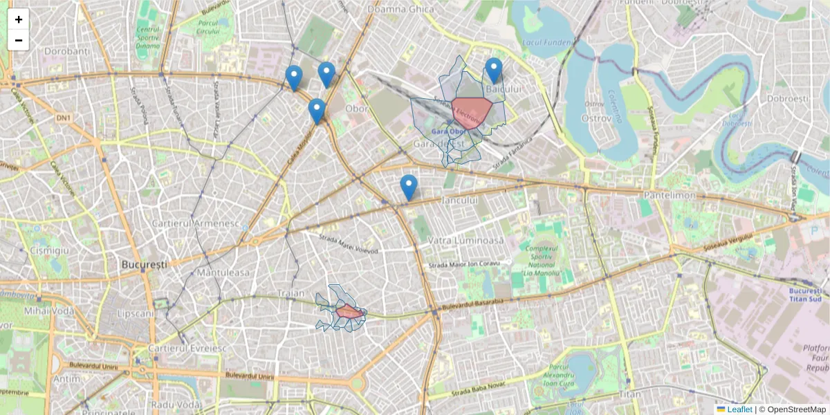 Hartă a codului poștal  și a codurilor poștale învecinate
