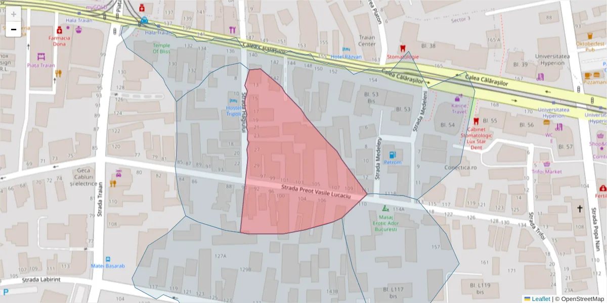 Hartă a codului poștal  și a codurilor poștale învecinate