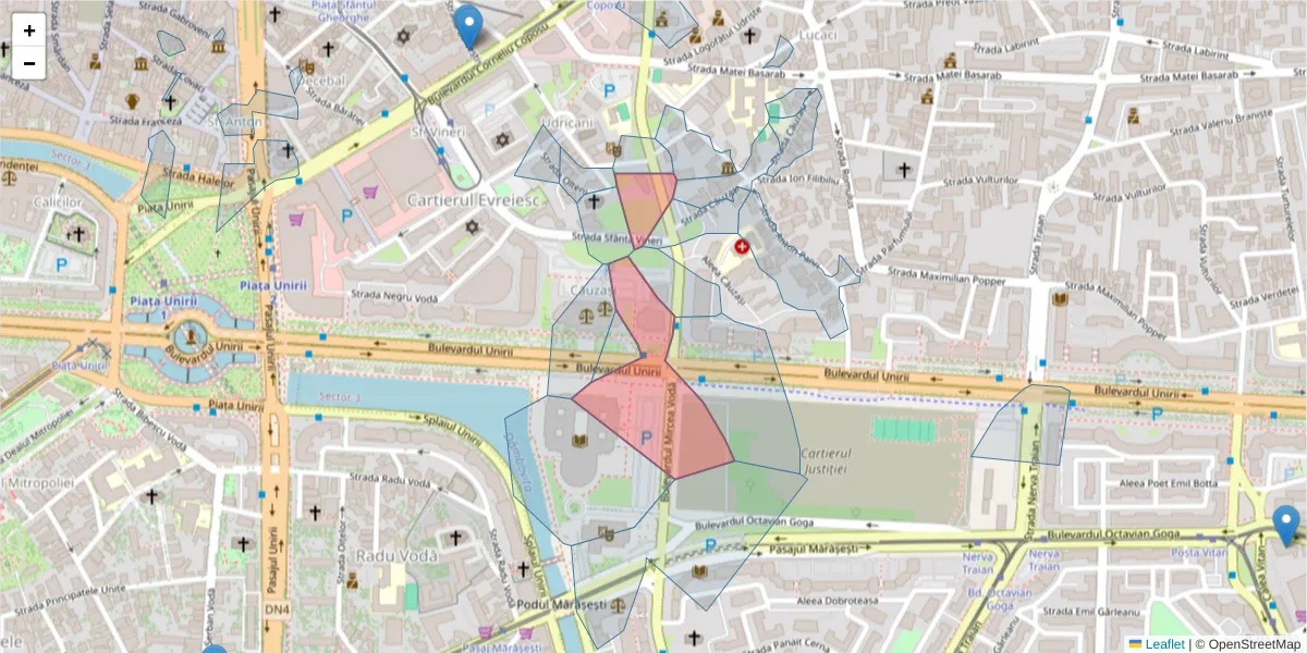 Hartă a codului poștal  și a codurilor poștale învecinate