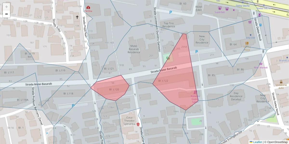 Hartă a codului poștal  și a codurilor poștale învecinate