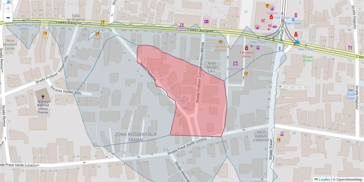 Hartă a codului poștal  și a codurilor poștale învecinate