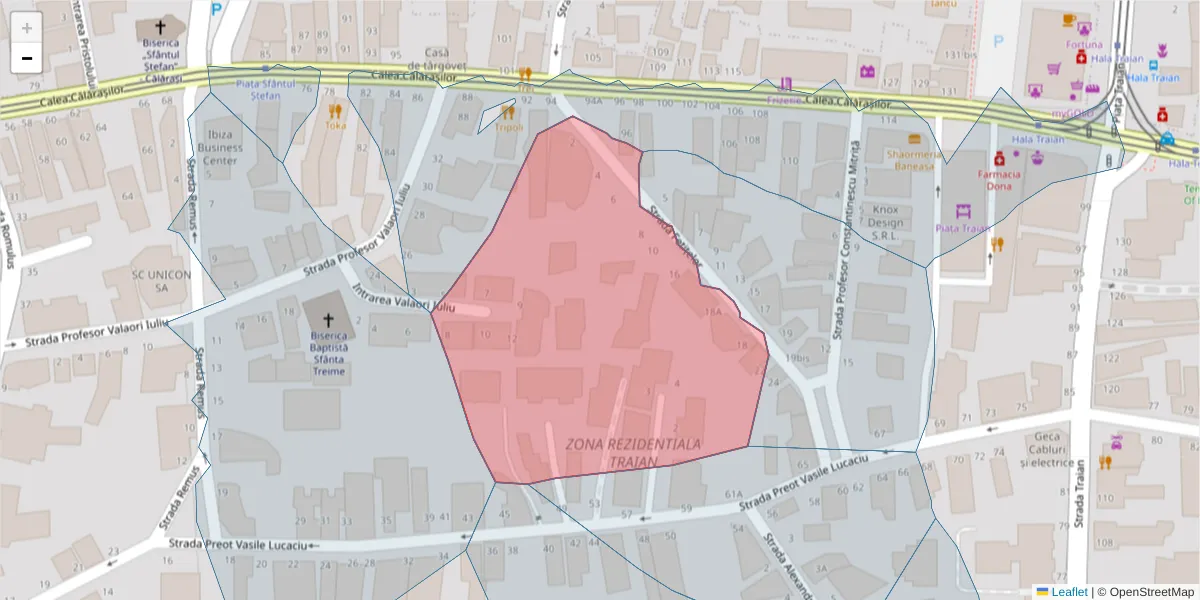 Hartă a codului poștal  și a codurilor poștale învecinate