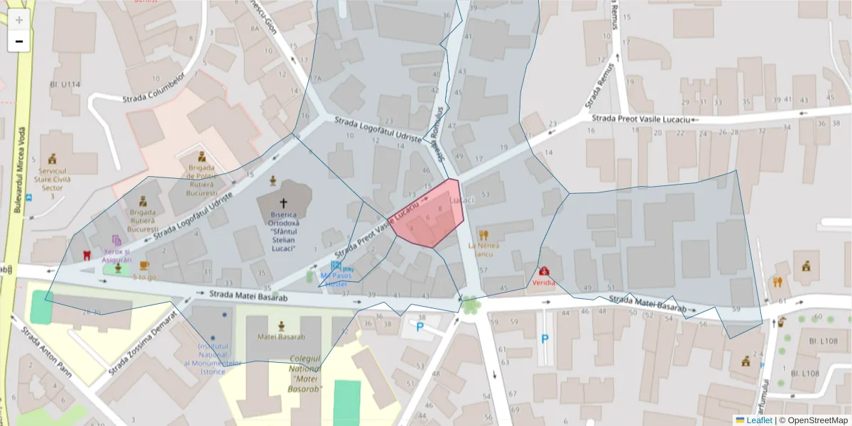 Hartă a codului poștal  și a codurilor poștale învecinate