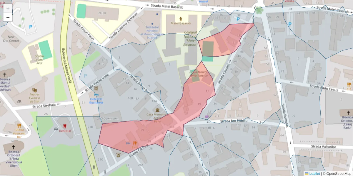 Hartă a codului poștal  și a codurilor poștale învecinate