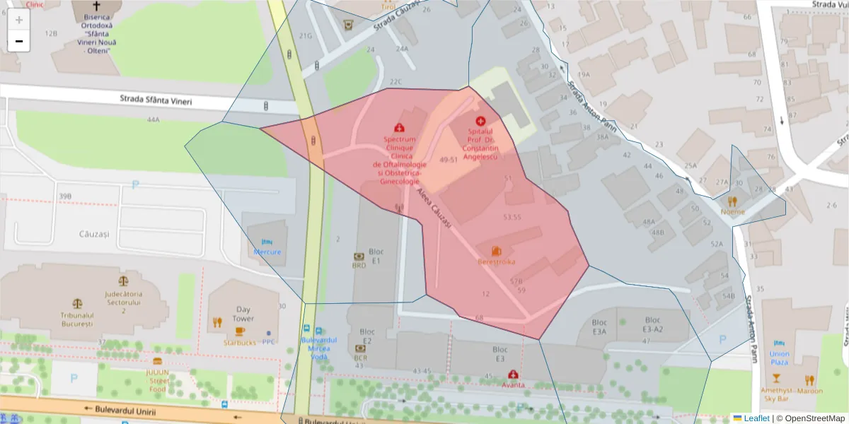 Hartă a codului poștal  și a codurilor poștale învecinate