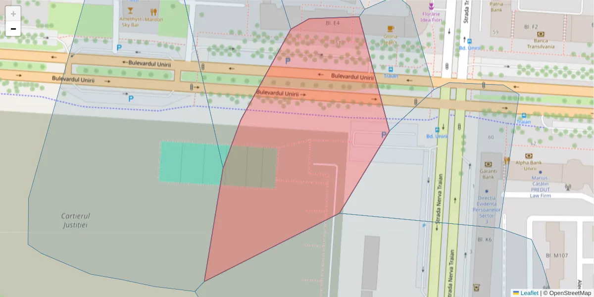 Hartă a codului poștal  și a codurilor poștale învecinate