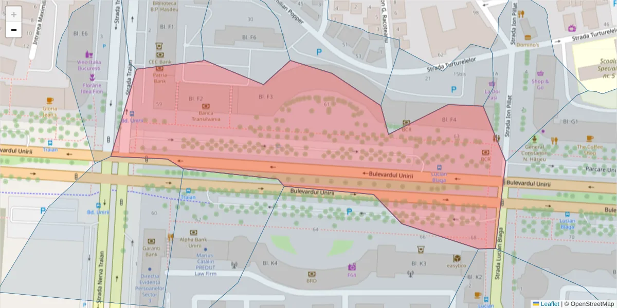 Hartă a codului poștal  și a codurilor poștale învecinate