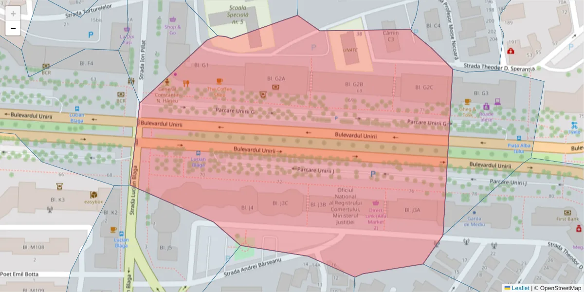 Hartă a codului poștal  și a codurilor poștale învecinate