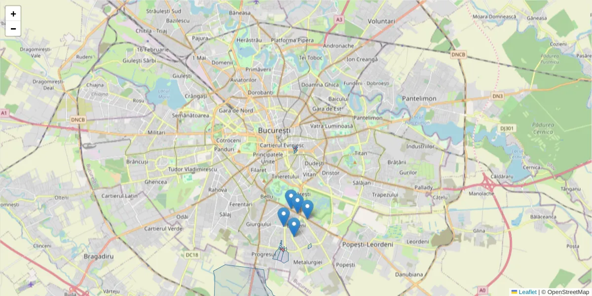 Hartă a codului poștal  și a codurilor poștale învecinate