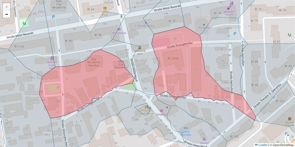 Hartă a codului poștal  și a codurilor poștale învecinate