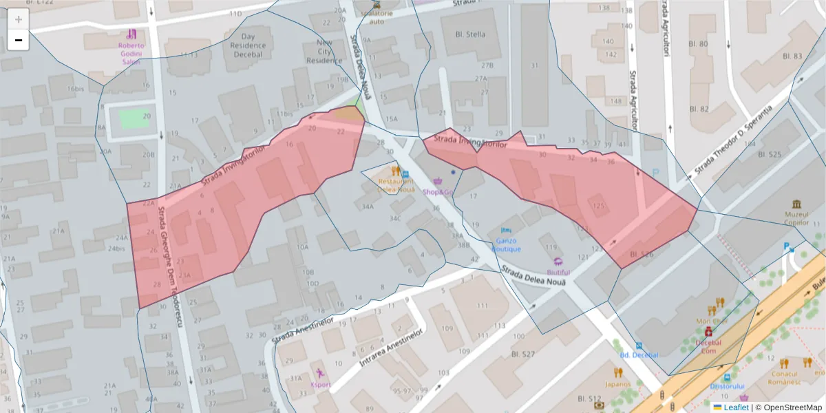 Hartă a codului poștal  și a codurilor poștale învecinate