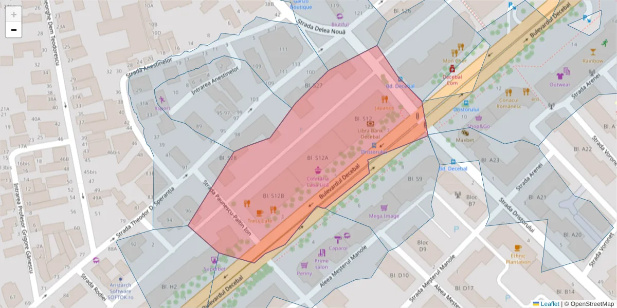 Hartă a codului poștal  și a codurilor poștale învecinate